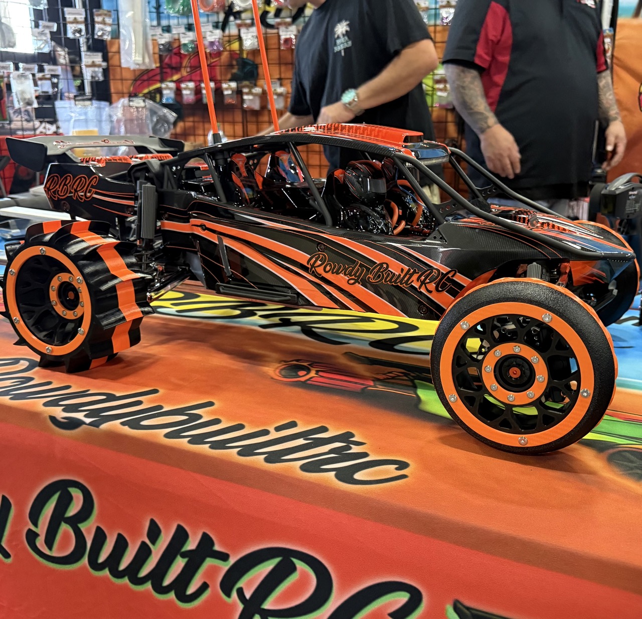 Custom RC sand car using AKRC paddle tires